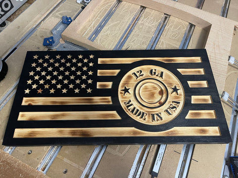 12 Gauge Shotgun USA Flag