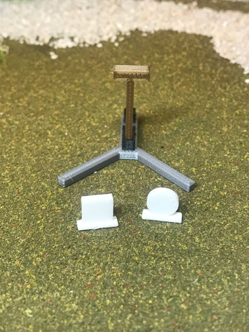 Stand with falling steel